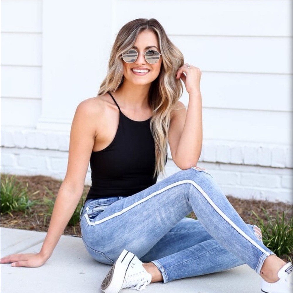 Natalie Side Stripe Jeans-Dress up boutique